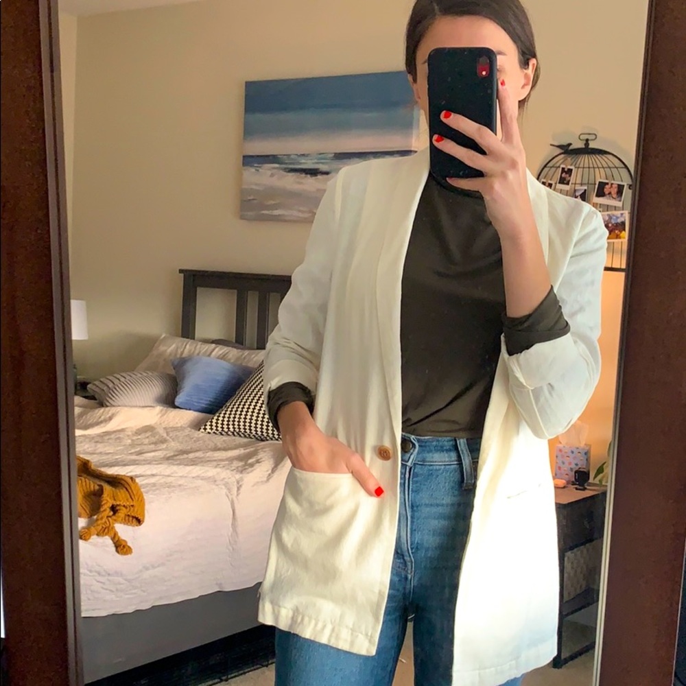 Linen beige blazer